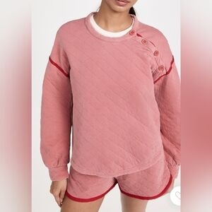 Sundry Quilted Crewneck Pullover
